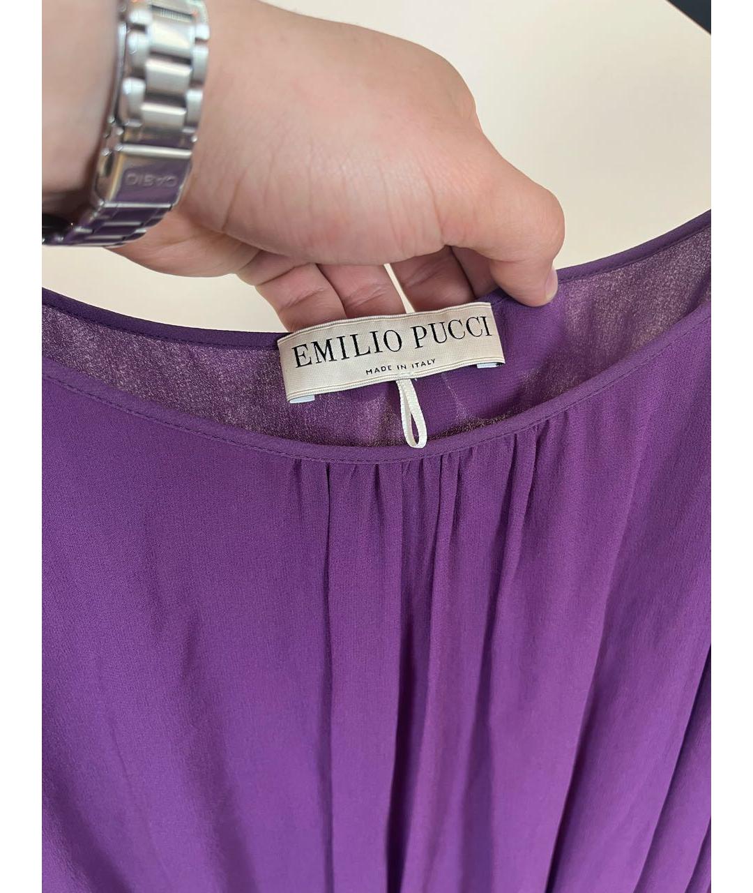 EMILIO PUCCI Фиолетовое шелковое вечернее платье, фото 3