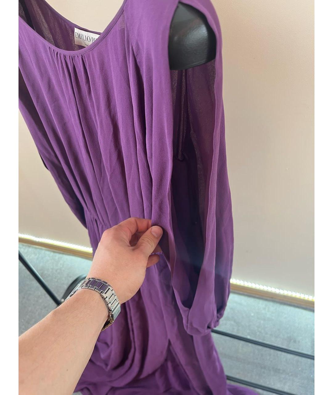 EMILIO PUCCI Фиолетовое шелковое вечернее платье, фото 5