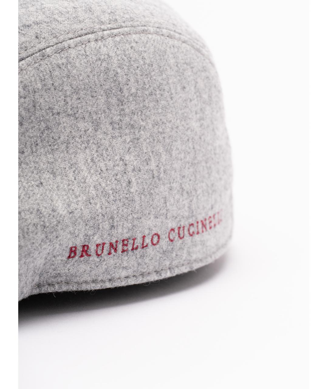 BRUNELLO CUCINELLI Серая шерстяная кепка/бейсболка, фото 3