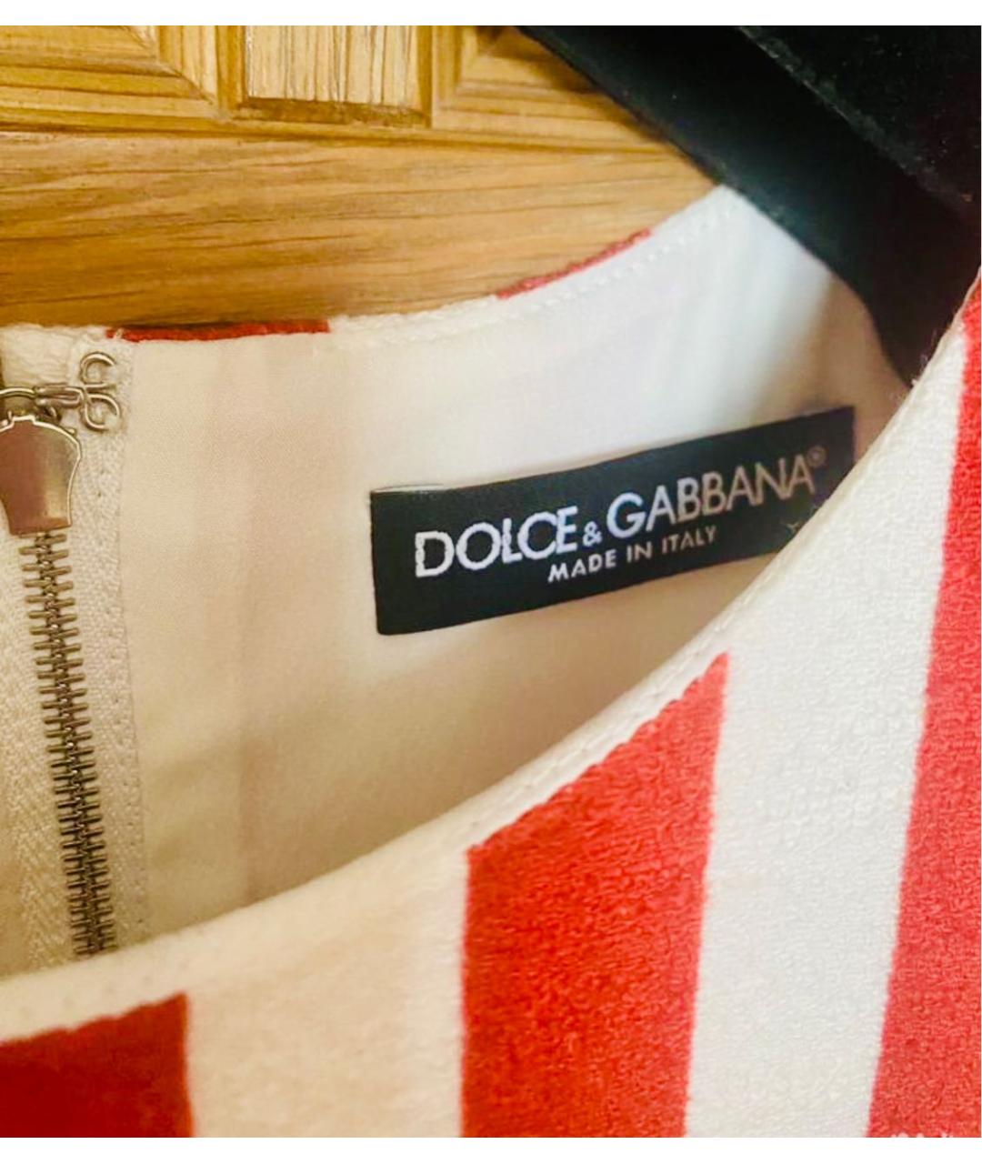 DOLCE&GABBANA Красный хлопко-эластановый сарафан, фото 6