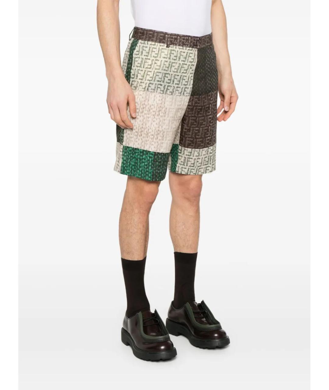 FENDI Мульти льняные шорты, фото 5