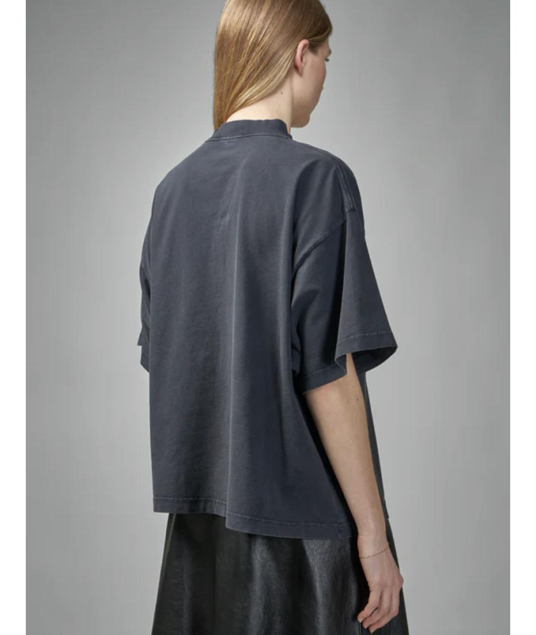 BALENCIAGA Черная хлопковая футболка, фото 2