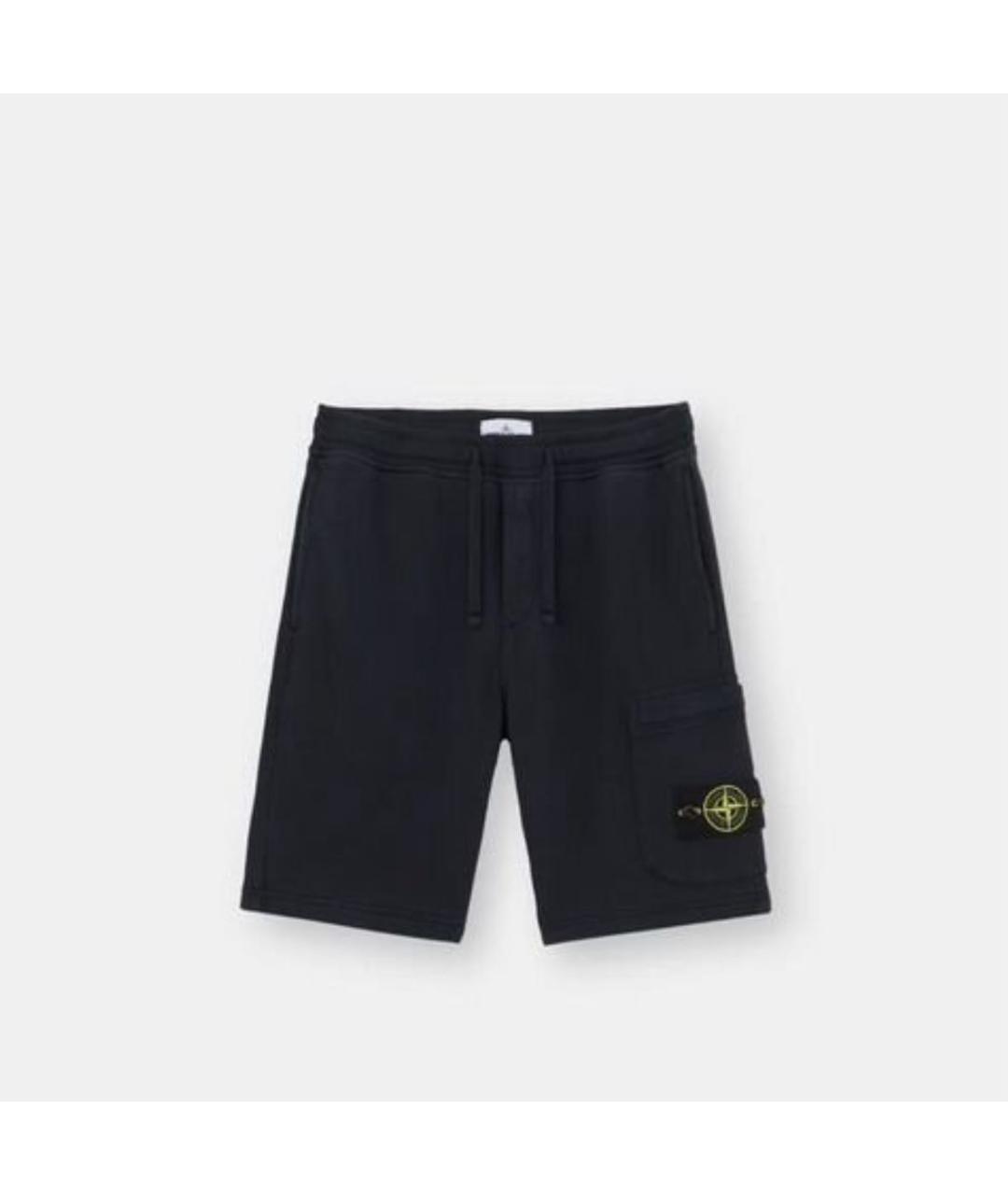 STONE ISLAND Черные хлопко-эластановые шорты, фото 8