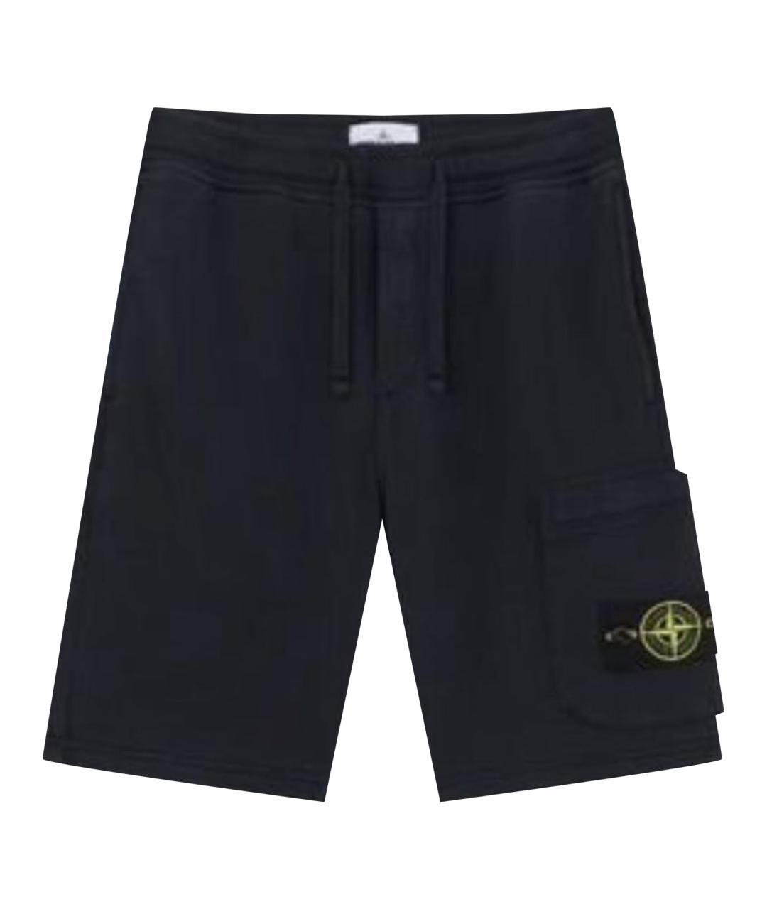 STONE ISLAND Черные хлопко-эластановые шорты, фото 1
