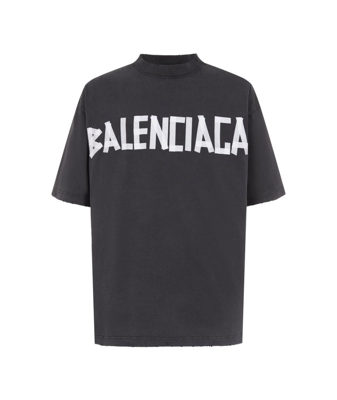 BALENCIAGA Серая хлопковая футболка, фото 1