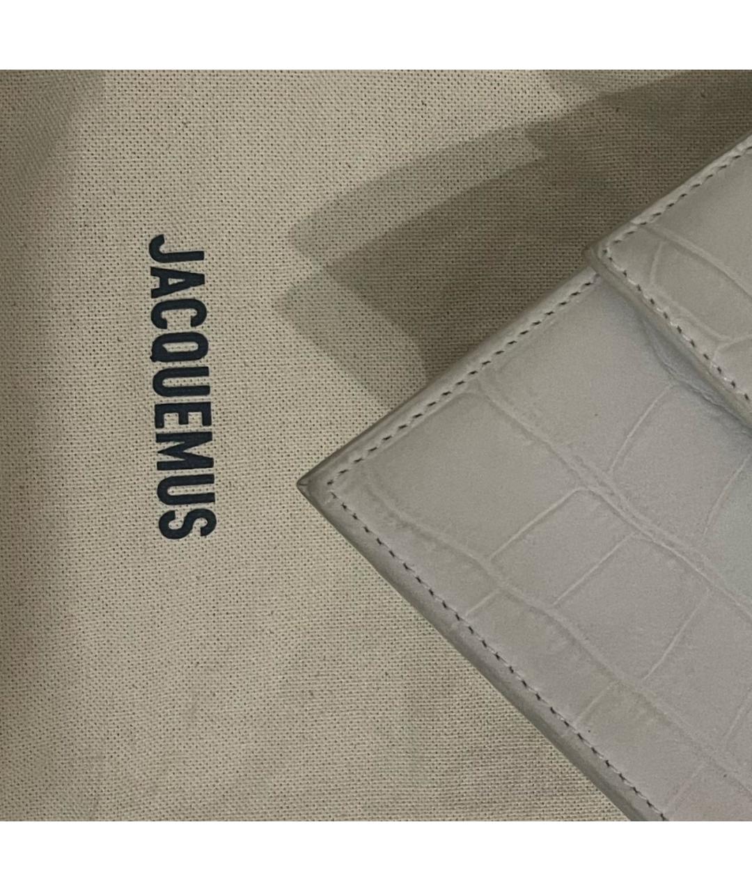 JACQUEMUS Белая кожаная сумка с короткими ручками, фото 6