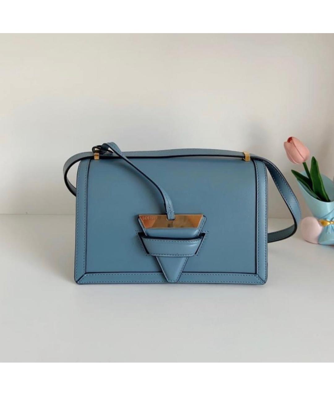 LOEWE Голубая кожаная сумка через плечо, фото 8