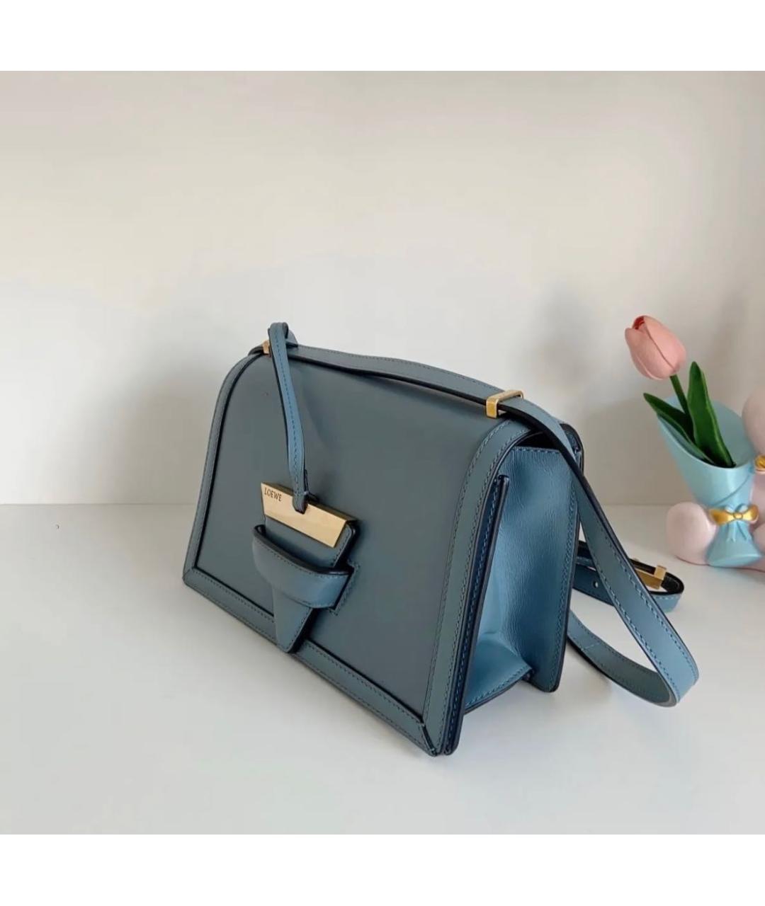LOEWE Голубая кожаная сумка через плечо, фото 3
