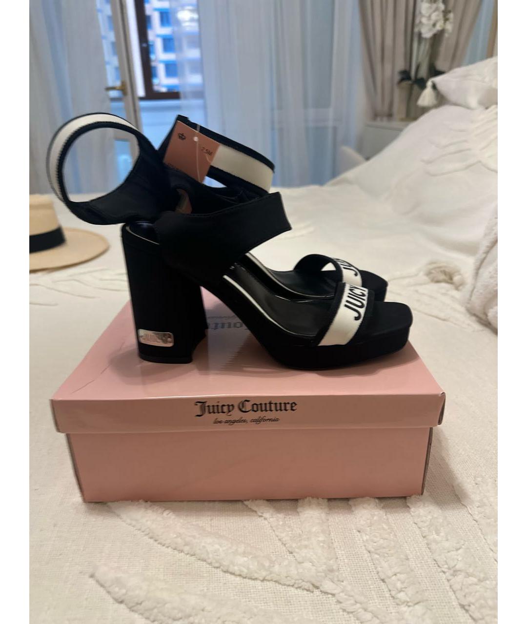 JUICY COUTURE Черные синтетические босоножки, фото 8