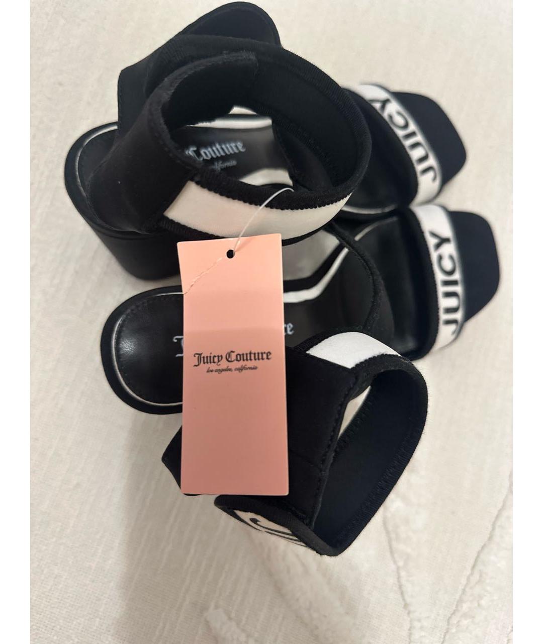 JUICY COUTURE Черные синтетические босоножки, фото 6