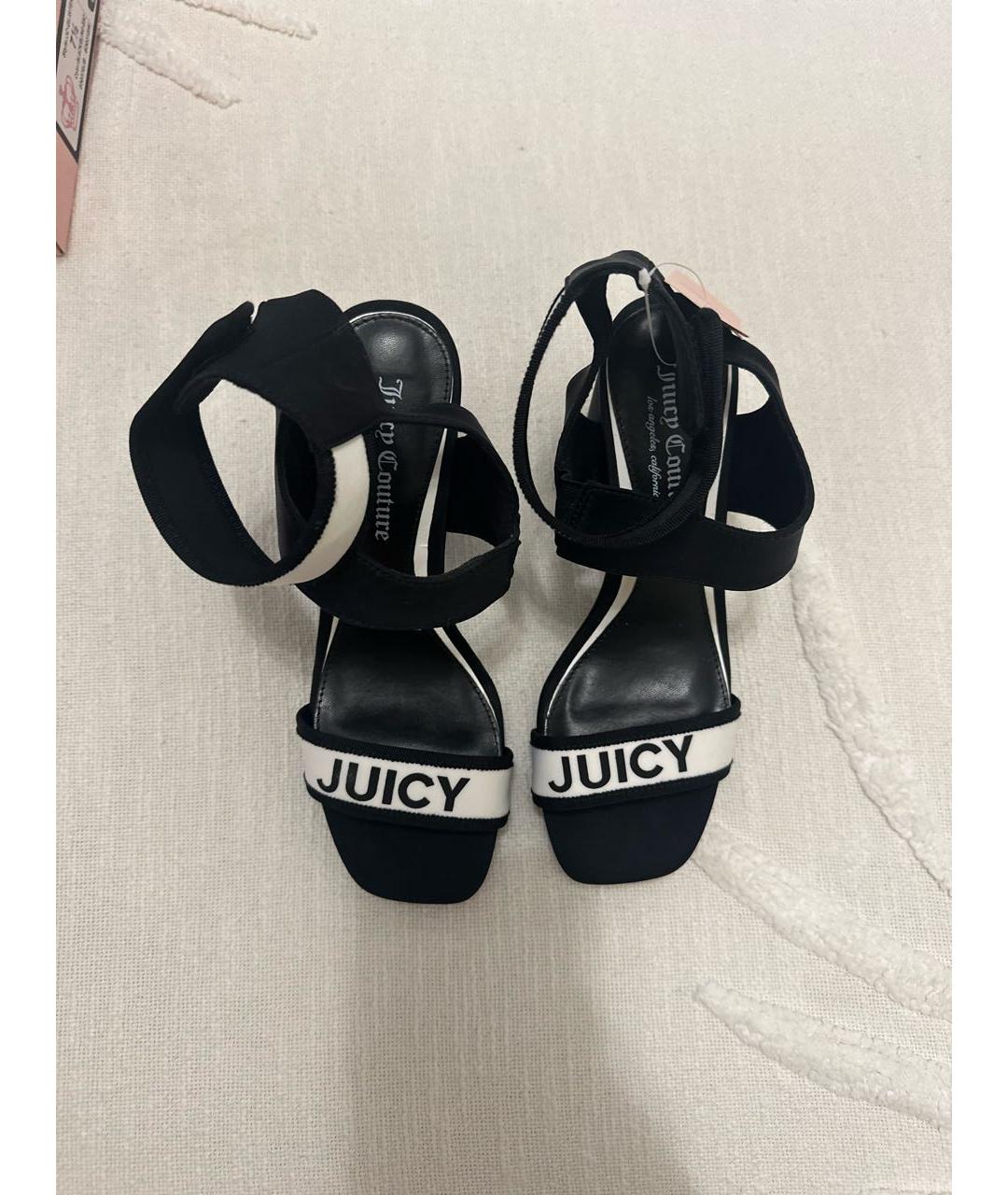 JUICY COUTURE Черные синтетические босоножки, фото 2