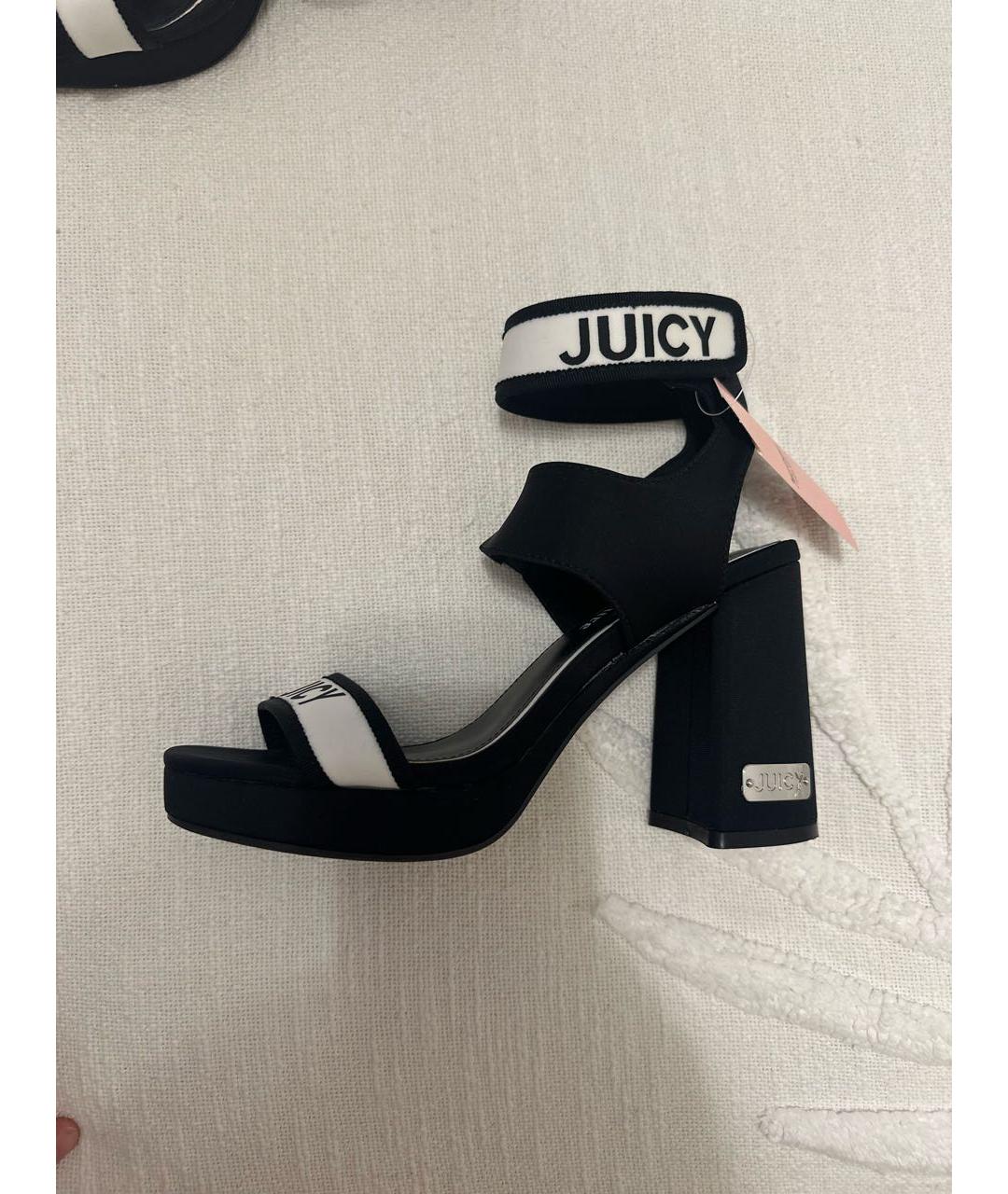 JUICY COUTURE Черные синтетические босоножки, фото 9