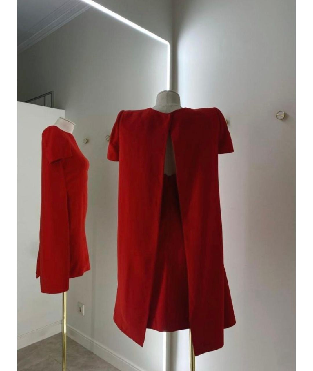 ALEXANDER MCQUEEN Красное полиэстеровое вечернее платье, фото 2