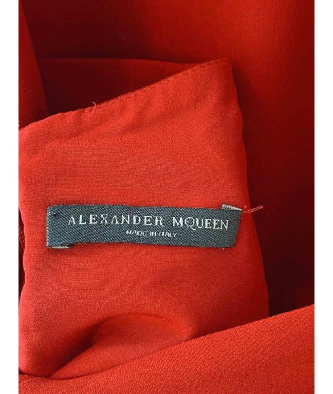 ALEXANDER MCQUEEN Красное полиэстеровое вечернее платье, фото 3