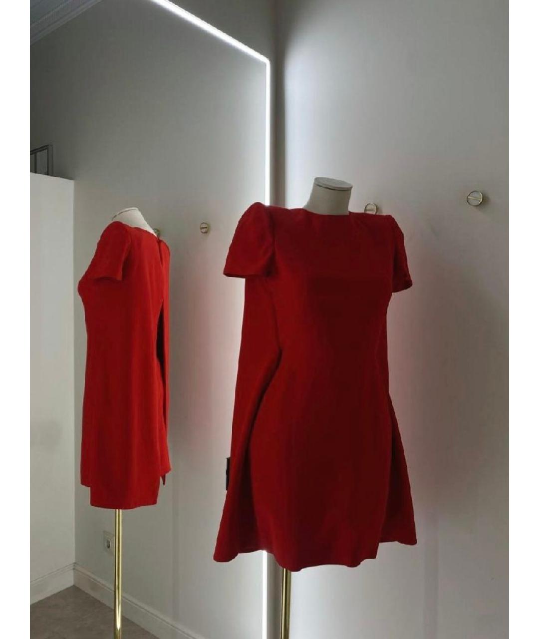 ALEXANDER MCQUEEN Красное полиэстеровое вечернее платье, фото 5