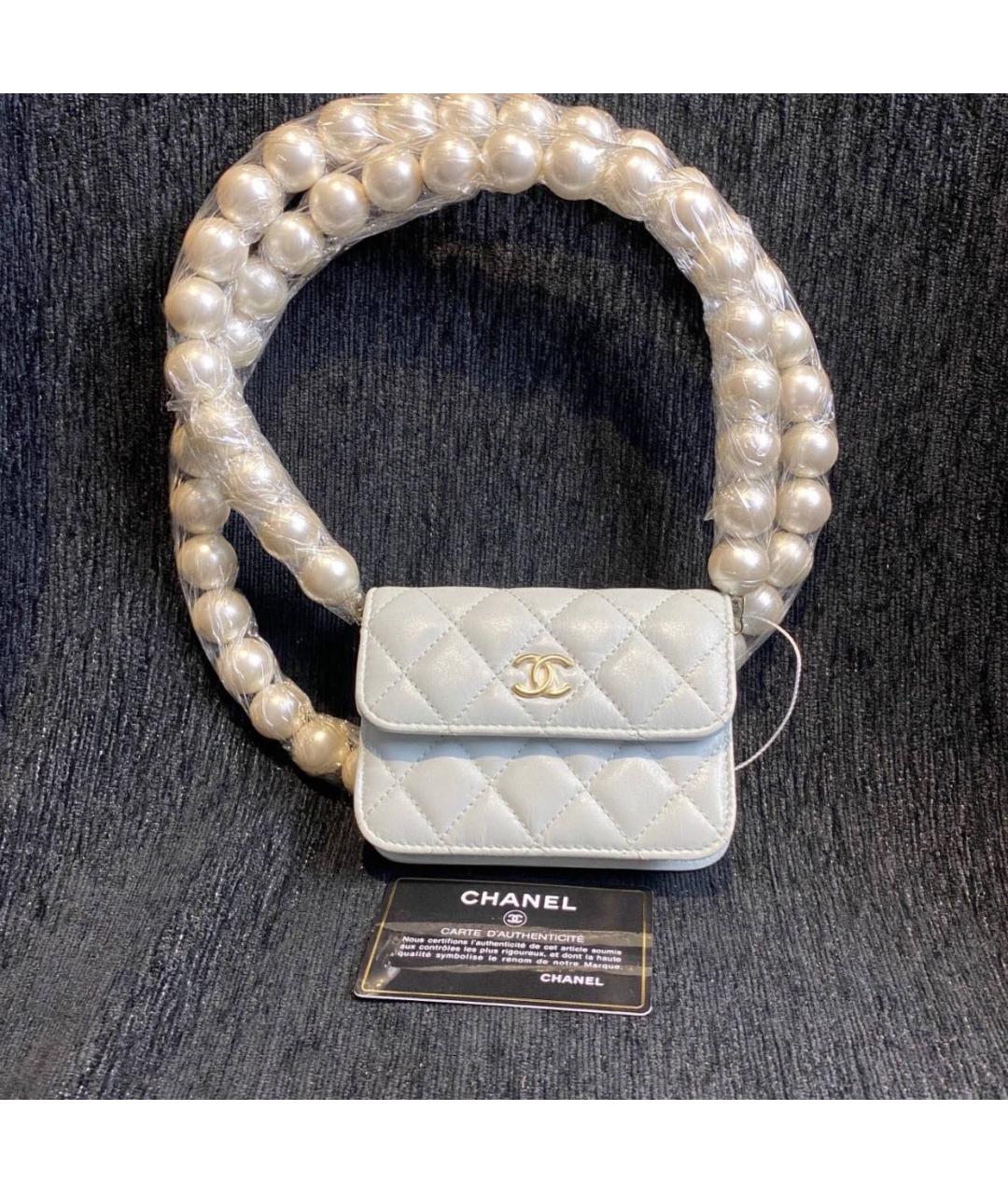 CHANEL Голубая кожаная сумка через плечо, фото 9