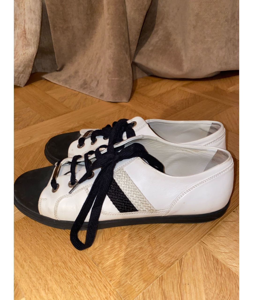 CHANEL PRE-OWNED Белые кожаные кроссовки, фото 5