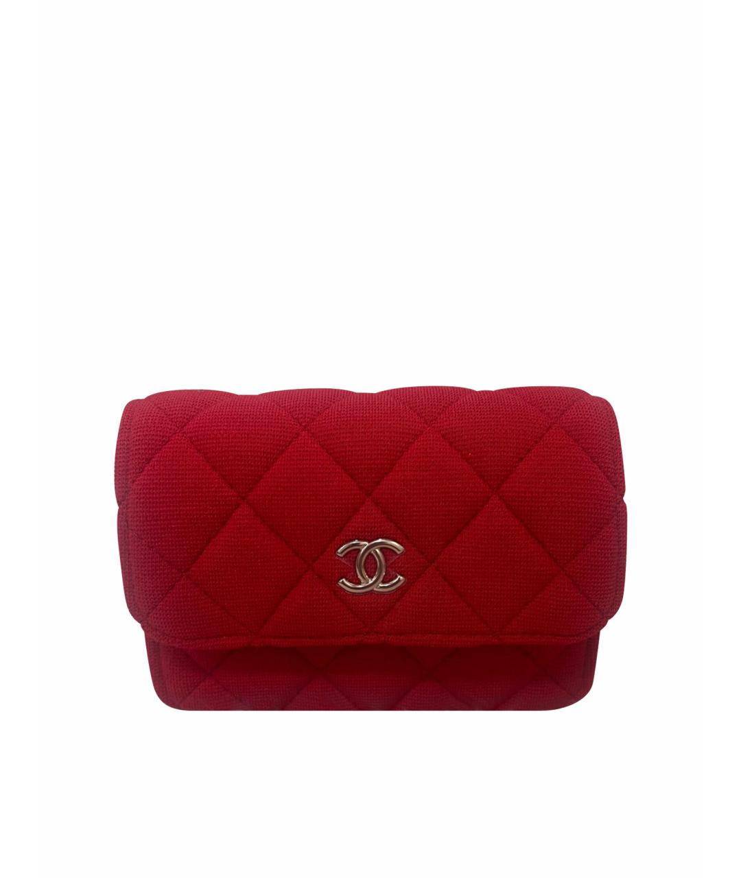 CHANEL Красная тканевая сумка через плечо, фото 1