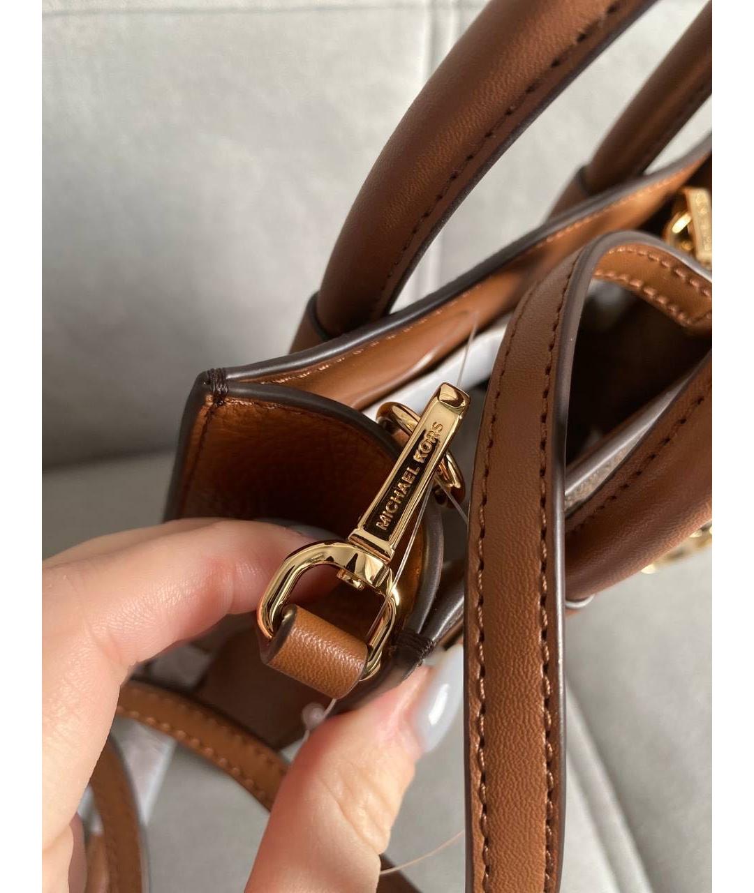 MICHAEL KORS Коричневая кожаная сумка через плечо, фото 6