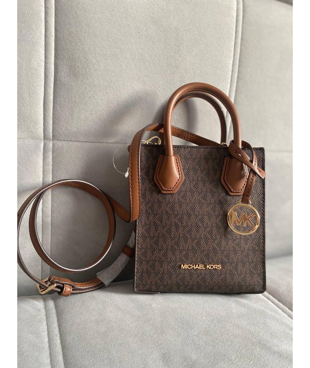 MICHAEL KORS Коричневая кожаная сумка через плечо, фото 7