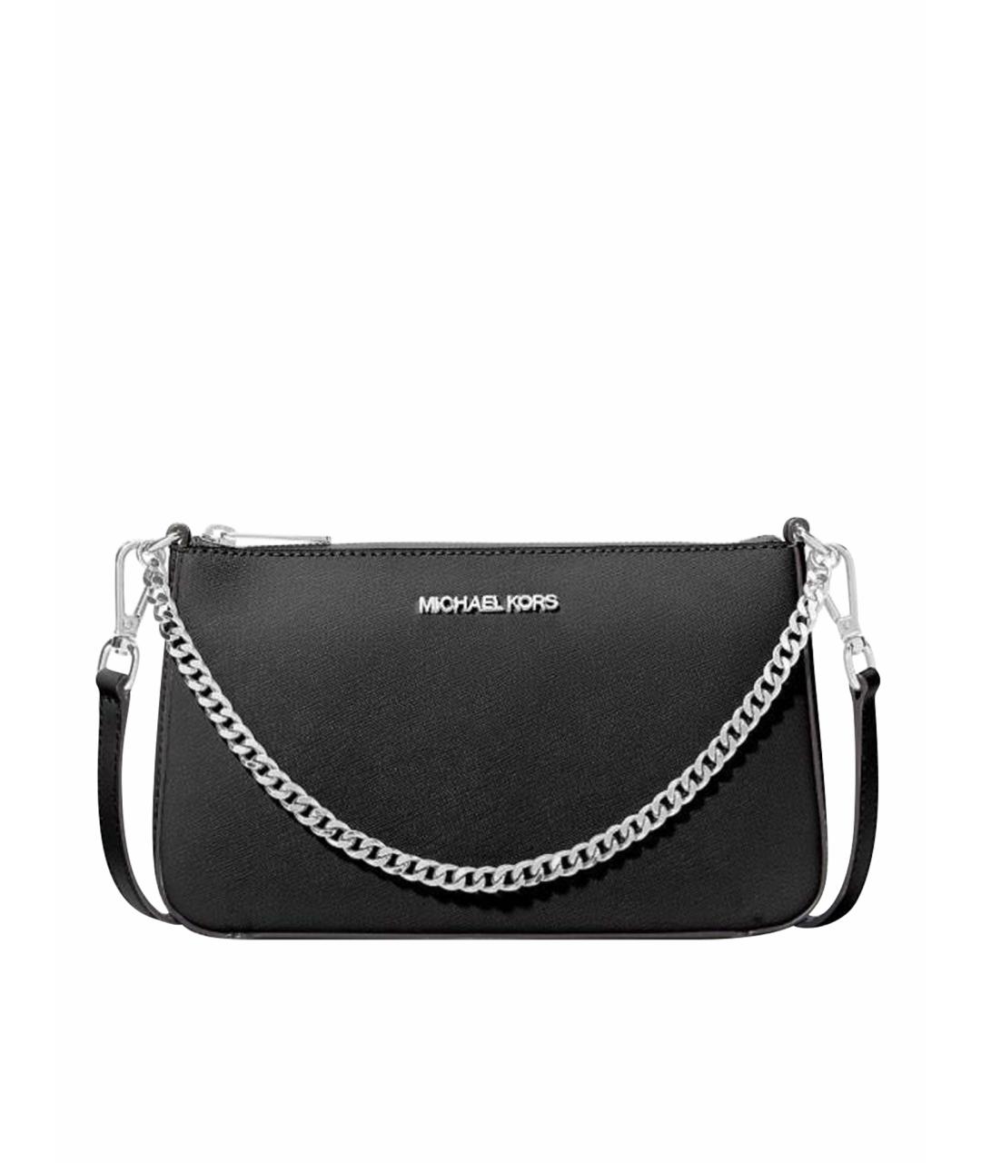 MICHAEL KORS Черная кожаная сумка через плечо, фото 1