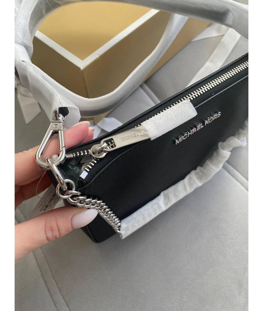 MICHAEL KORS Черная кожаная сумка через плечо, фото 3