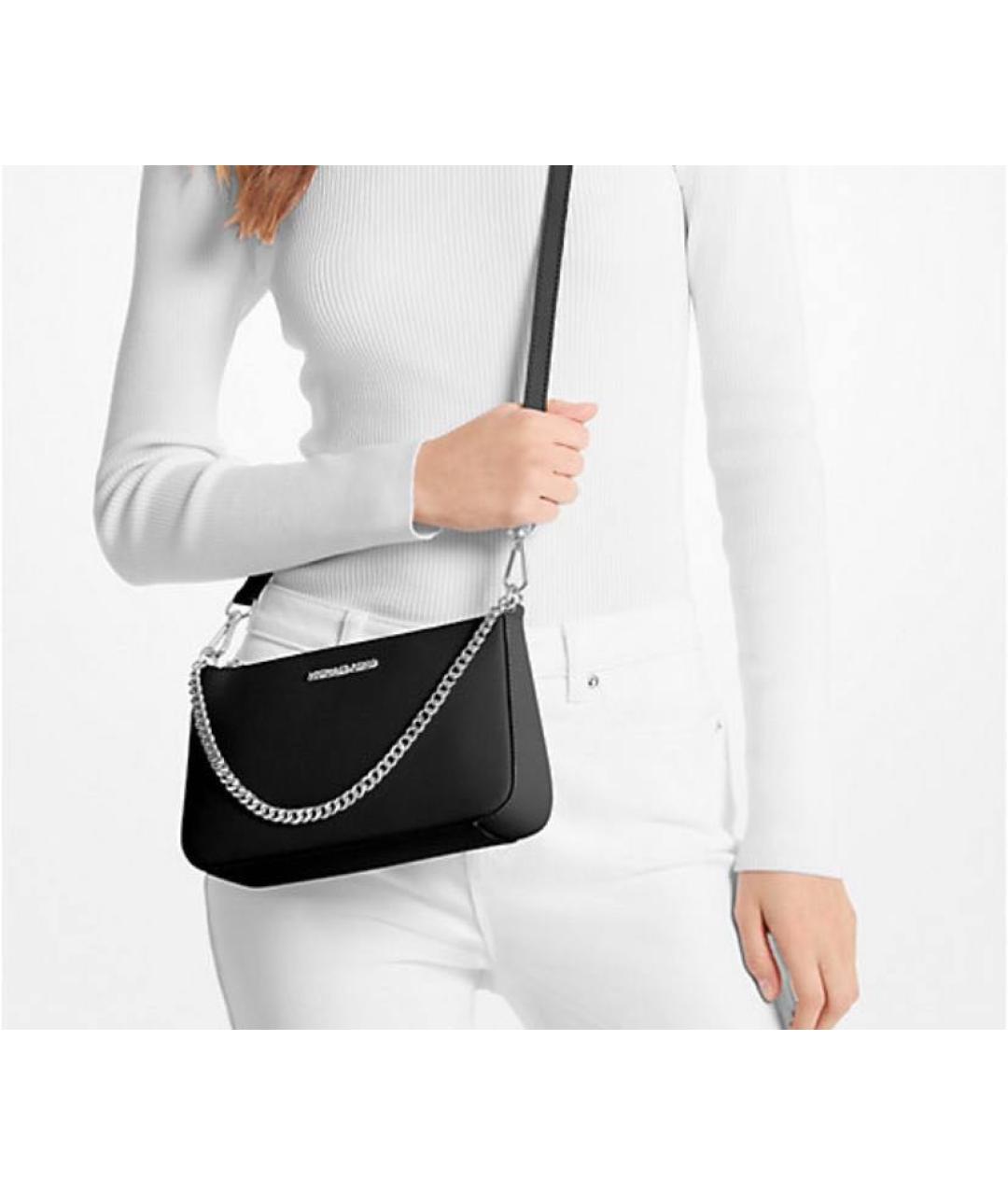 MICHAEL KORS Черная кожаная сумка через плечо, фото 5