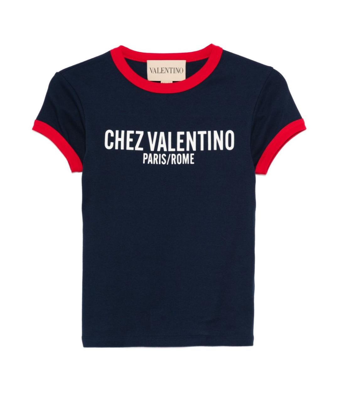 VALENTINO Синяя хлопковая футболка, фото 1