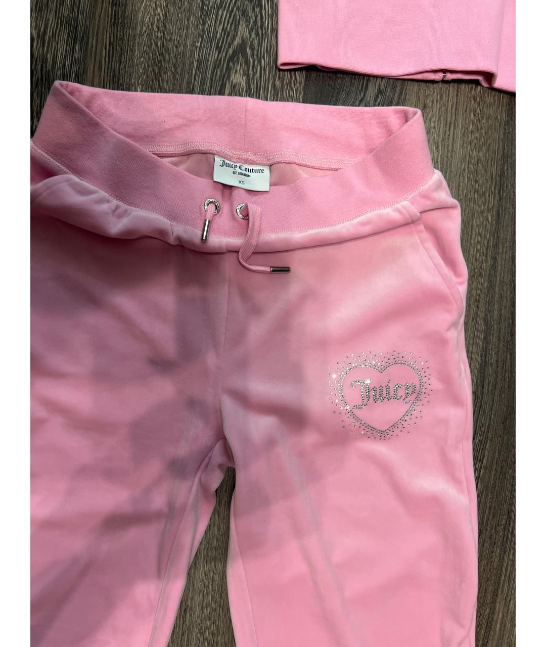 JUICY COUTURE Розовый велюровый костюм с брюками, фото 2