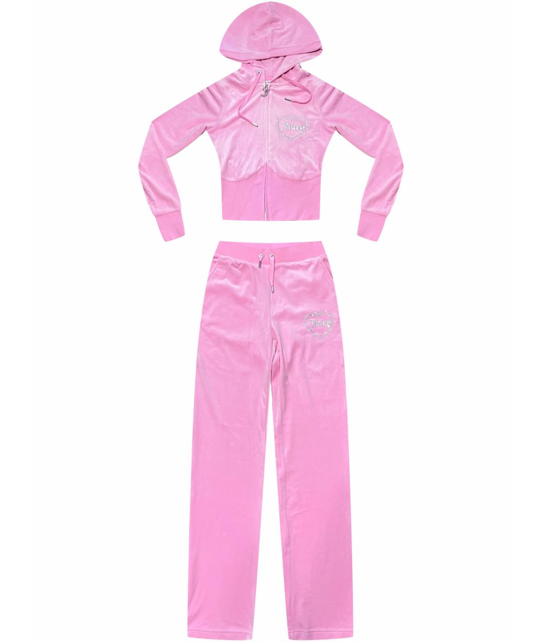 JUICY COUTURE Розовый велюровый костюм с брюками, фото 1