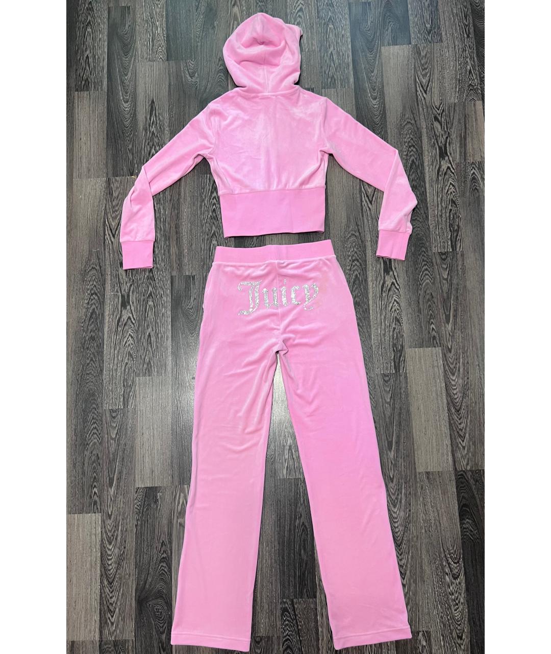 JUICY COUTURE Розовый велюровый костюм с брюками, фото 7