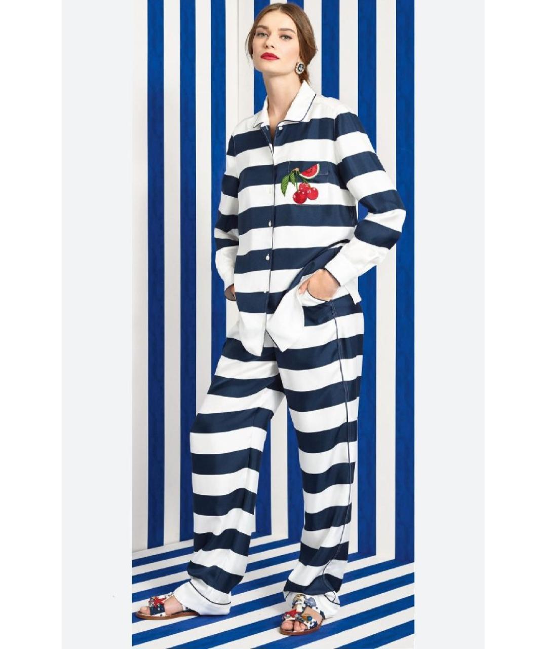 DOLCE&GABBANA Белые шелковые брюки широкие, фото 8