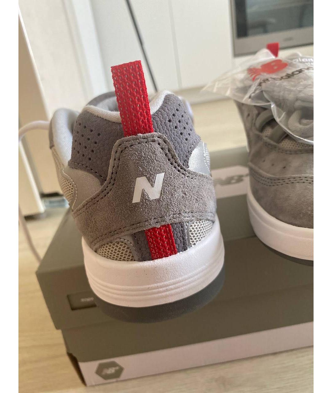 NEW BALANCE Серые замшевые низкие кроссовки / кеды, фото 3