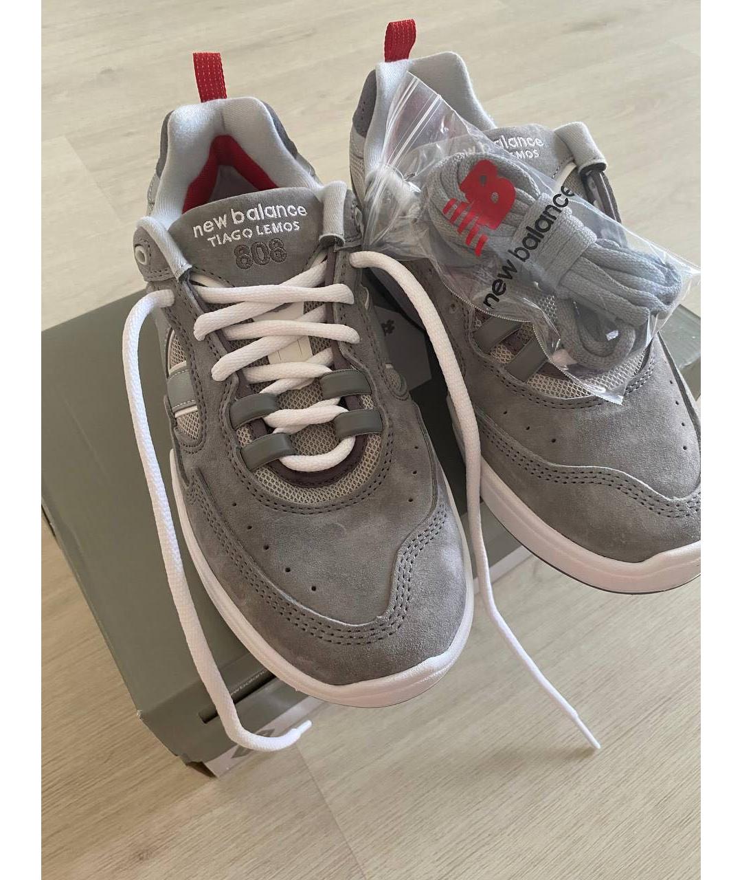 NEW BALANCE Серые замшевые низкие кроссовки / кеды, фото 2