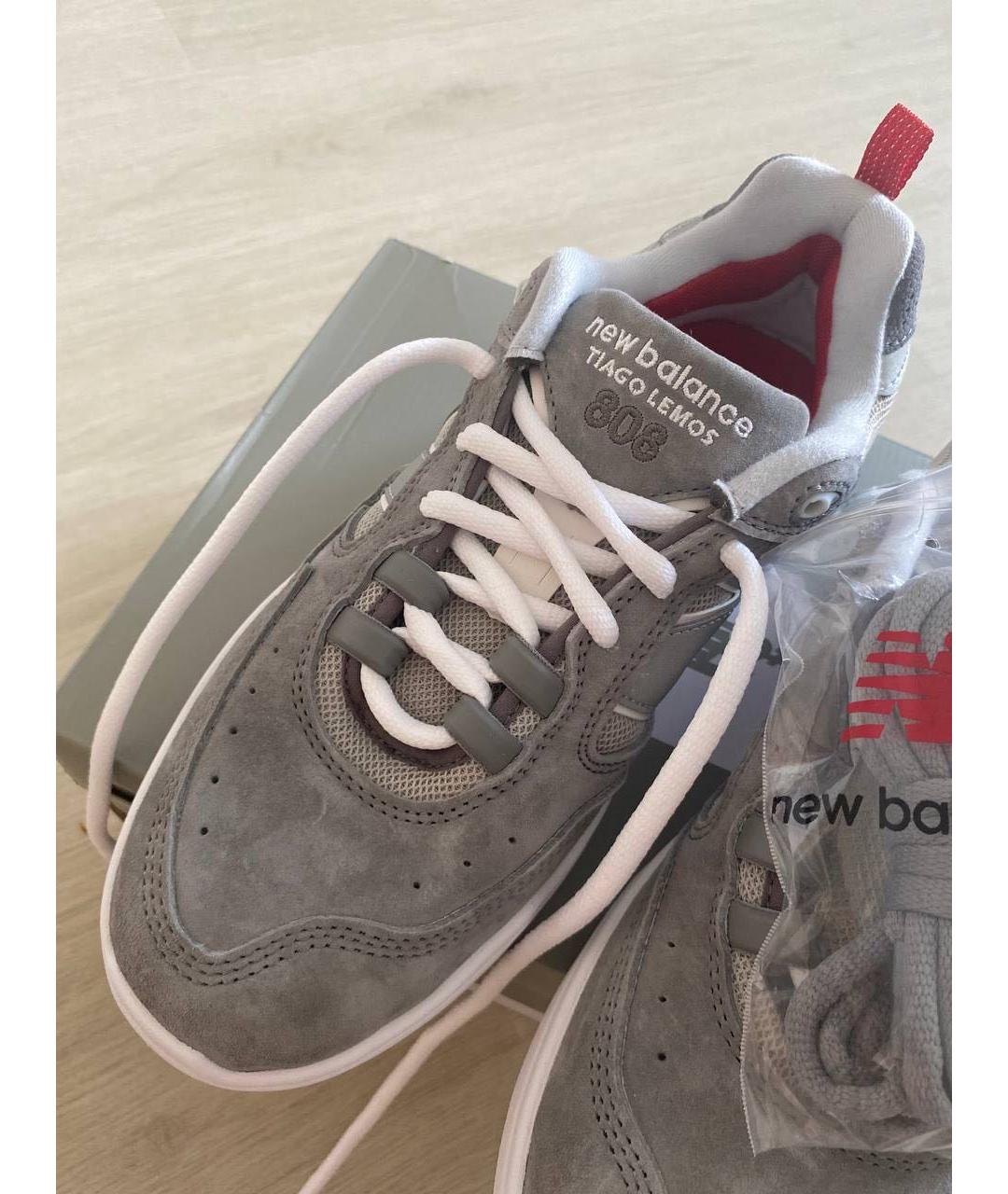 NEW BALANCE Серые замшевые низкие кроссовки / кеды, фото 7