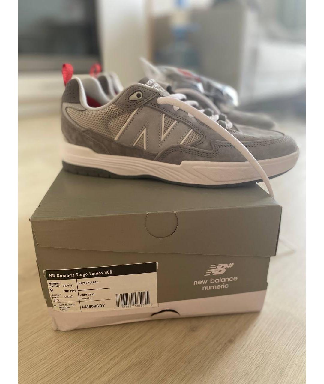 NEW BALANCE Серые замшевые низкие кроссовки / кеды, фото 4