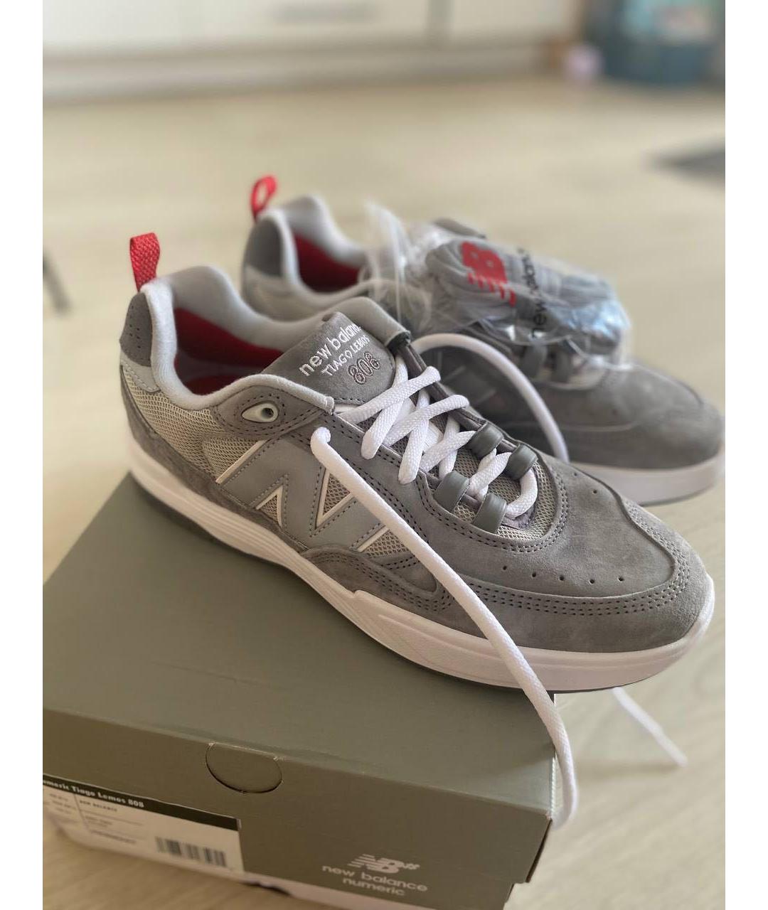 NEW BALANCE Серые замшевые низкие кроссовки / кеды, фото 8