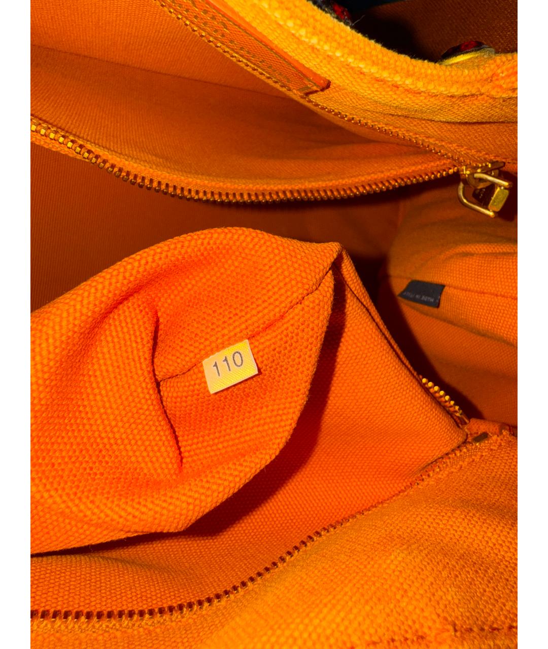 PRADA Оранжевая тканевая пляжная сумка, фото 7