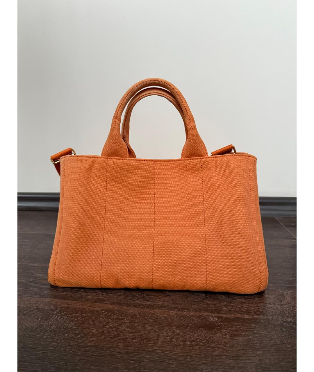 PRADA Оранжевая тканевая пляжная сумка, фото 3