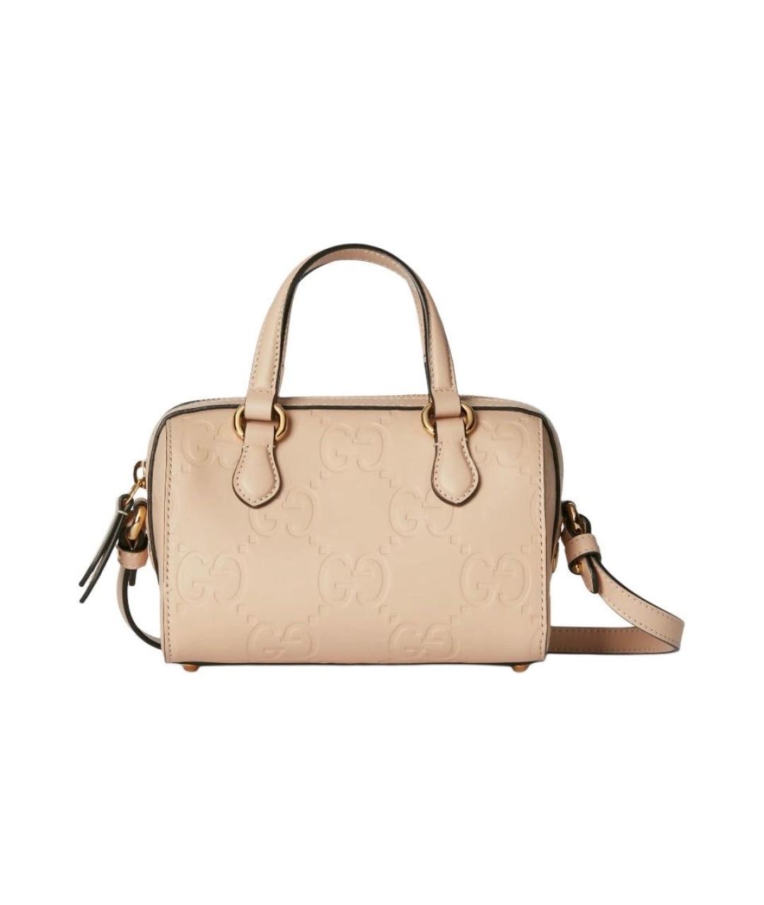 GUCCI Бежевая кожаная сумка с короткими ручками, фото 1