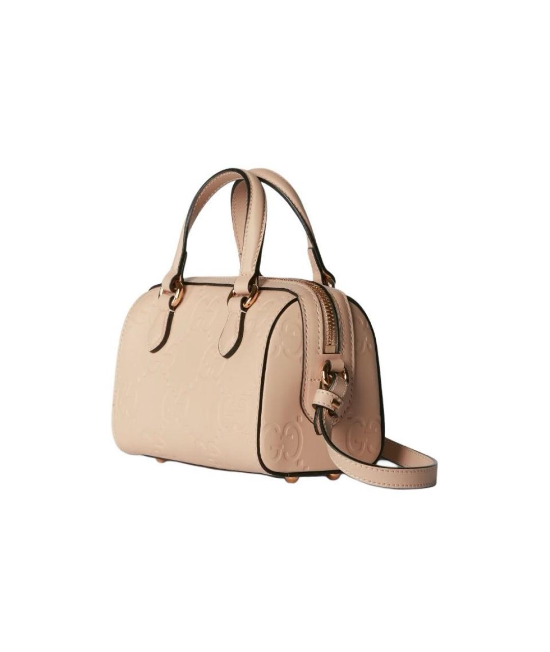 GUCCI Бежевая кожаная сумка с короткими ручками, фото 2