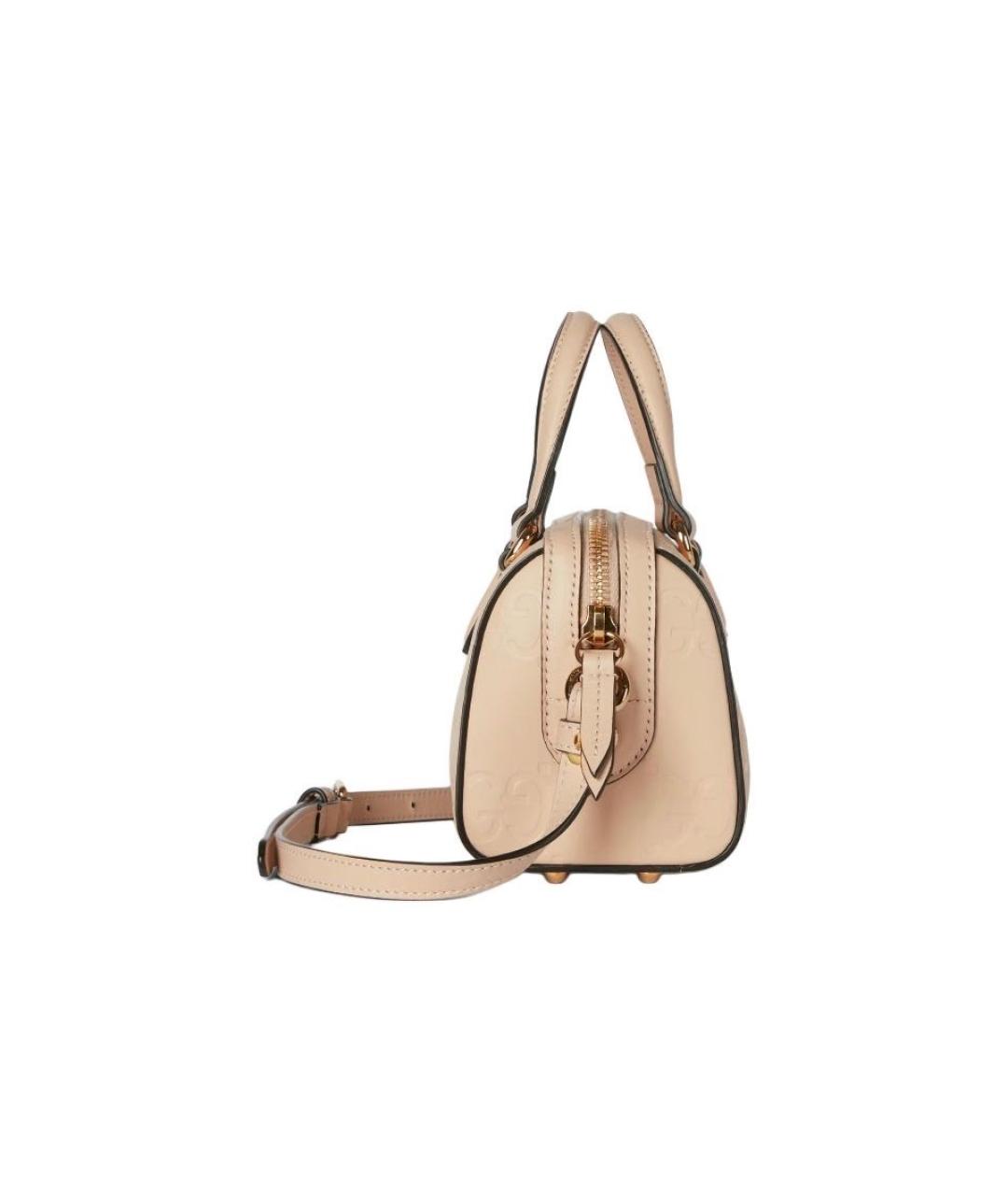 GUCCI Бежевая кожаная сумка с короткими ручками, фото 3