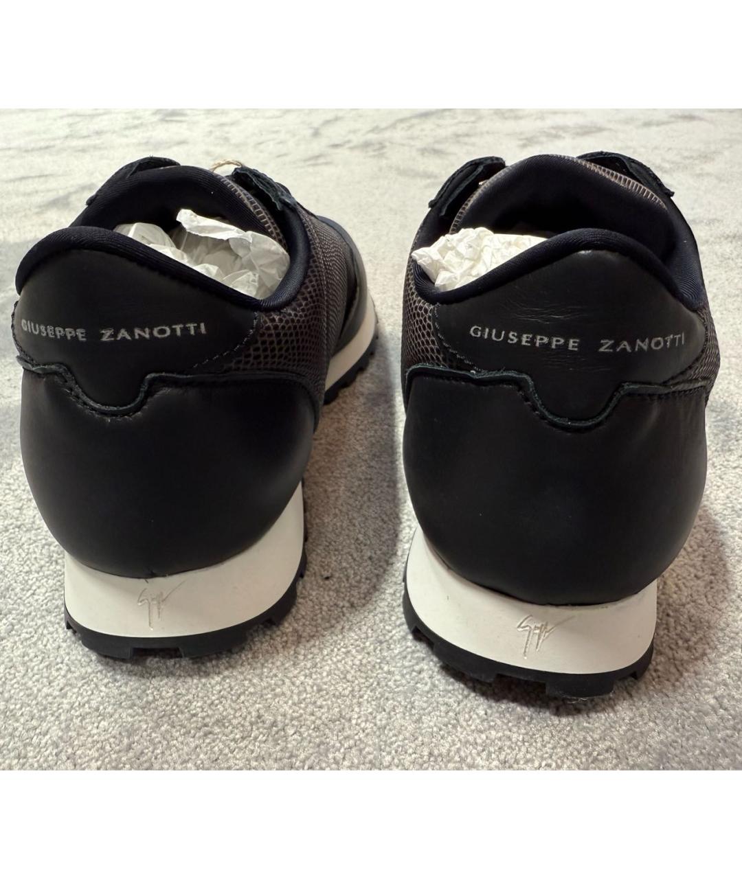 GIUSEPPE ZANOTTI DESIGN Коричневые низкие кроссовки / кеды из экзотической кожи, фото 4