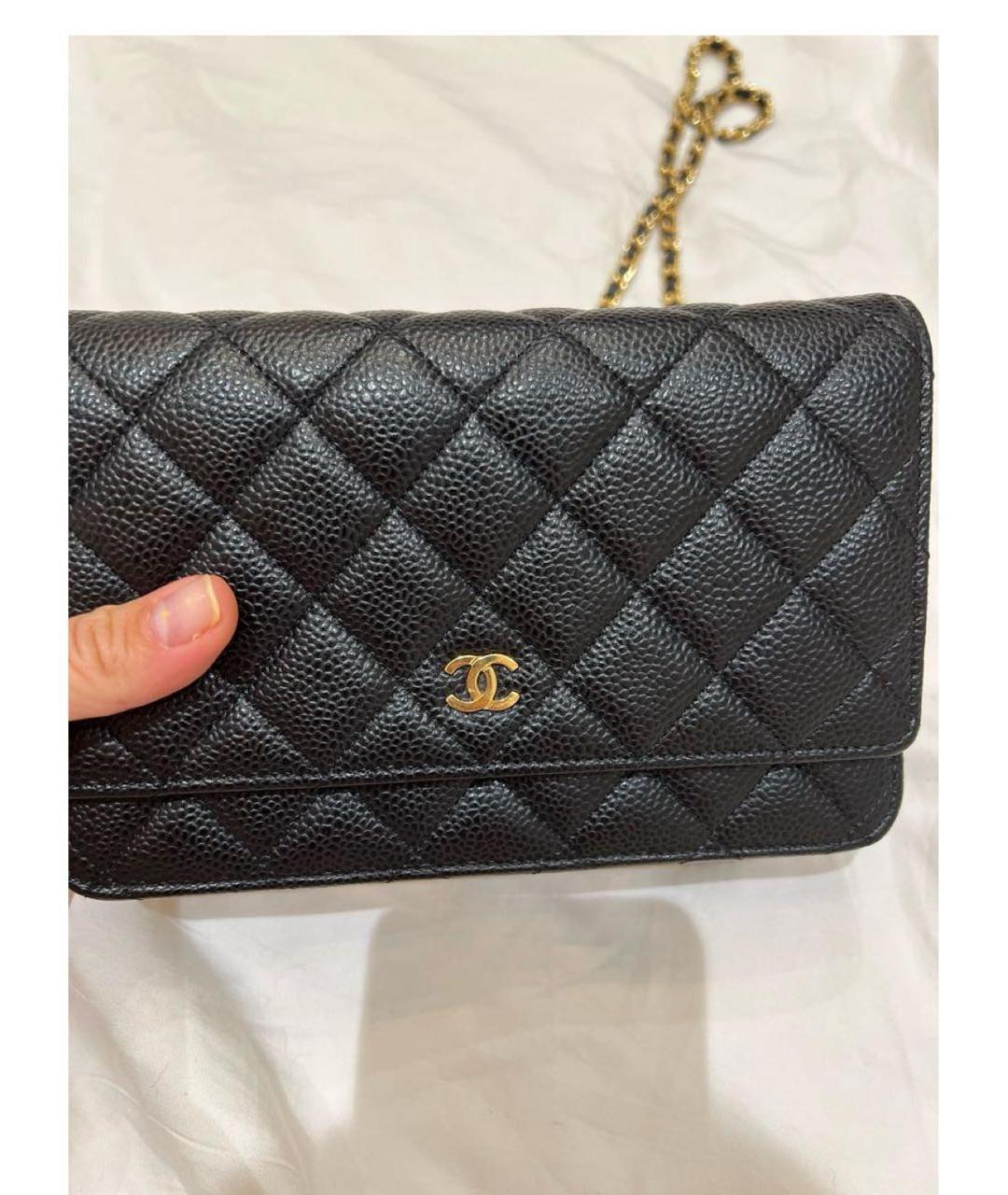 CHANEL Черная кожаная сумка через плечо, фото 2