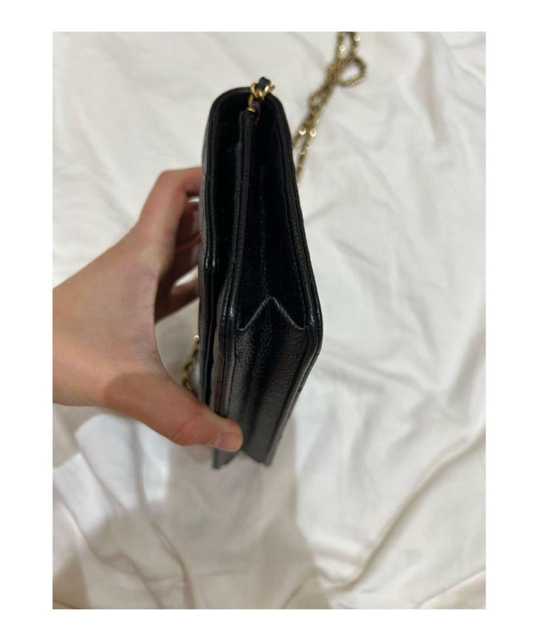 CHANEL Черная кожаная сумка через плечо, фото 7