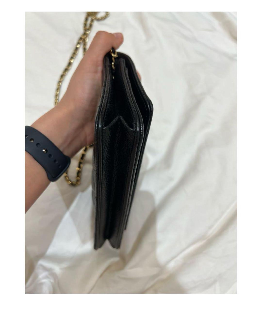 CHANEL Черная кожаная сумка через плечо, фото 4