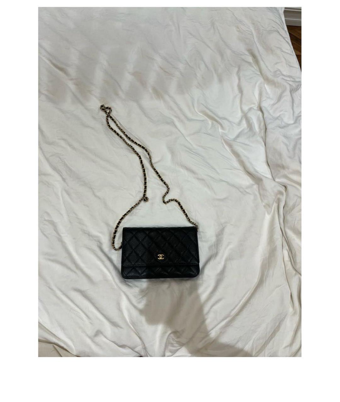 CHANEL Черная кожаная сумка через плечо, фото 8