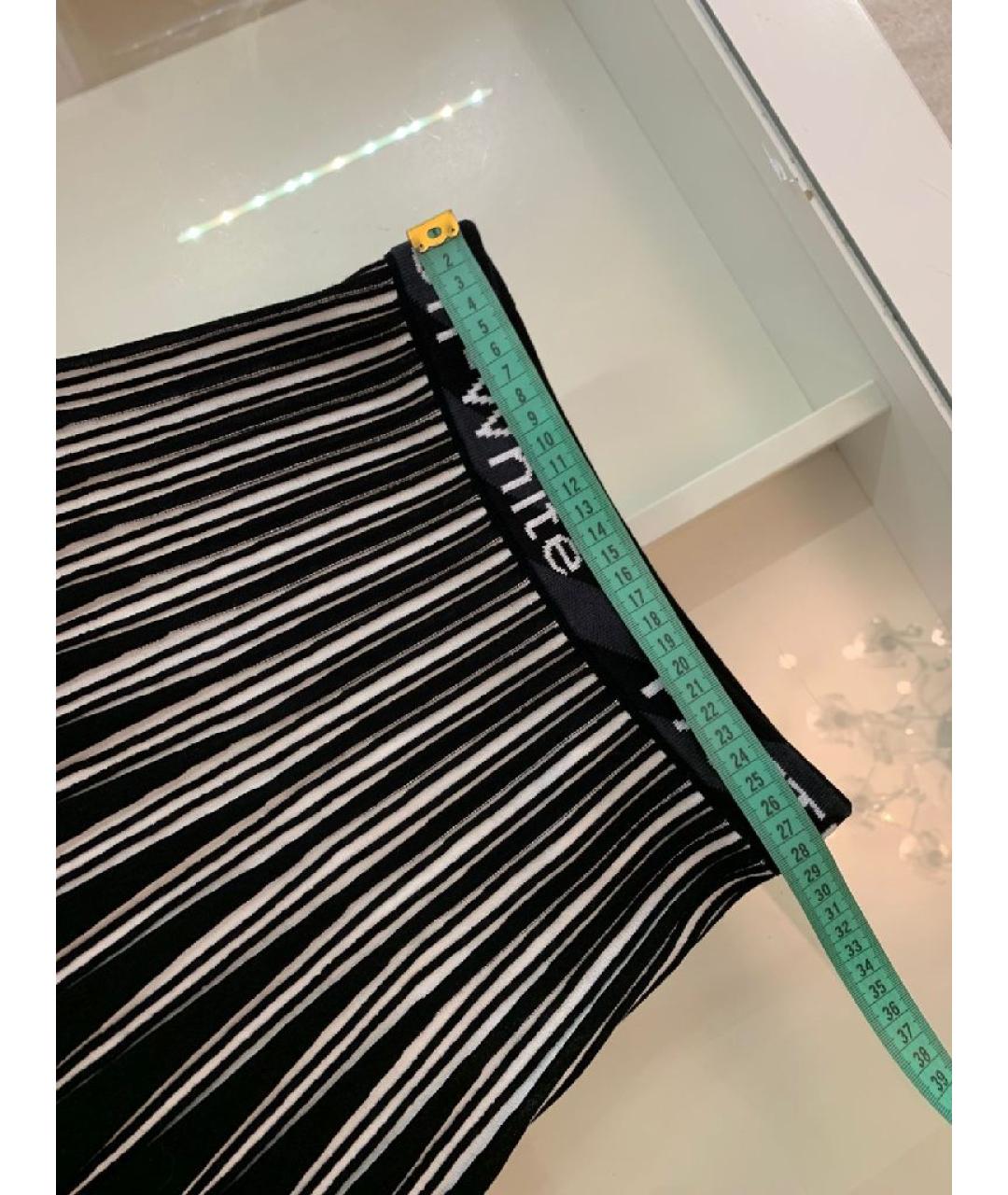 OFF-WHITE Черная вискозная юбка мини, фото 6