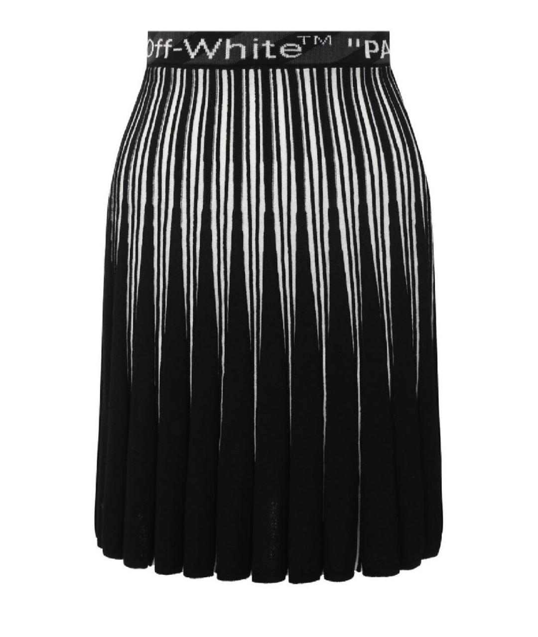 OFF-WHITE Черная вискозная юбка мини, фото 1