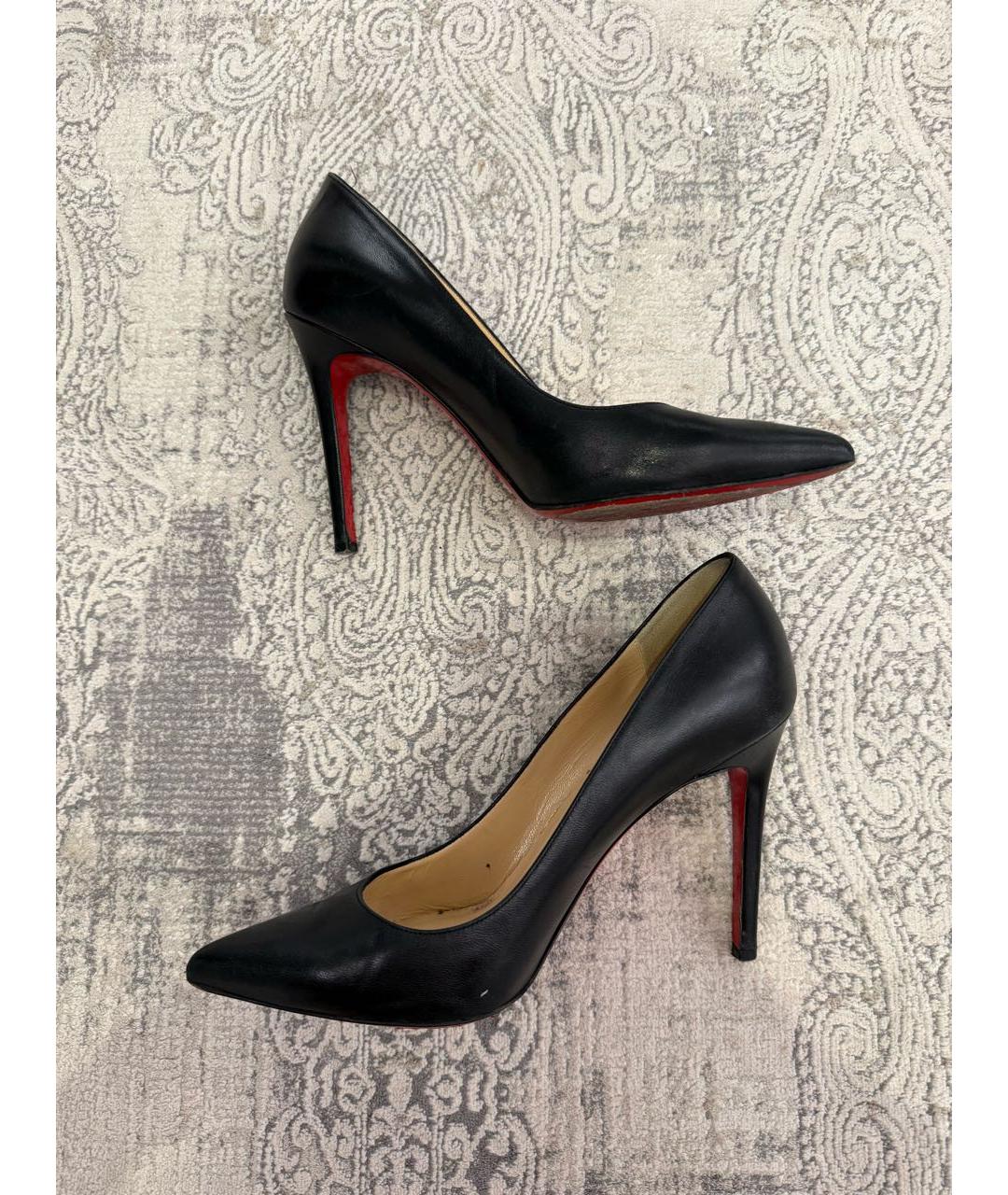 CHRISTIAN LOUBOUTIN Черные кожаные туфли, фото 4